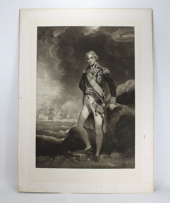 Engraving of Lord Nelson, after Hoppner, by Minnie Cormack, signed, 1894