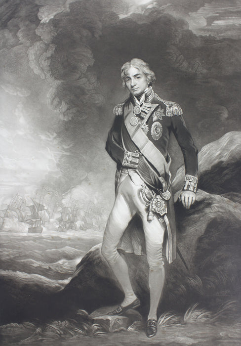 Engraving of Lord Nelson, after Hoppner, by Minnie Cormack, signed, 1894