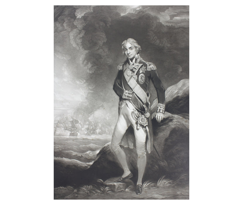 Engraving of Lord Nelson, after Hoppner, by Minnie Cormack, signed, 1894