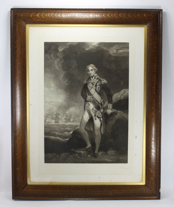 Engraving of Lord Nelson, after Hoppner, by Minnie Cormack, signed, 1894