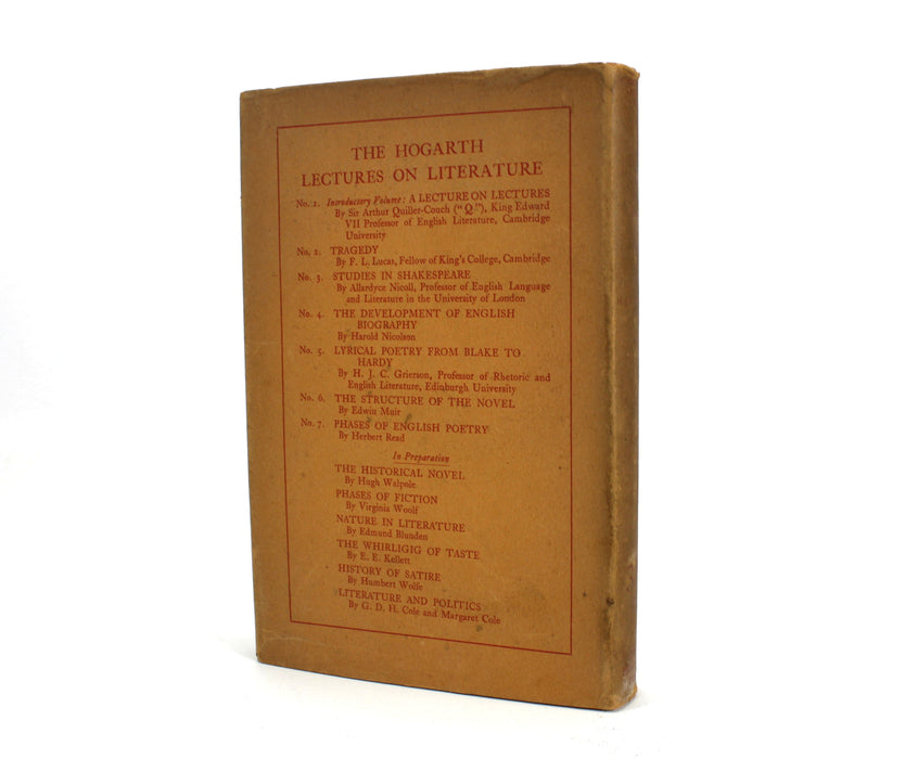 Lyrical Poetry from Blake to Hardy, by H. J. C. Grierson, signed and inscribed, 1928