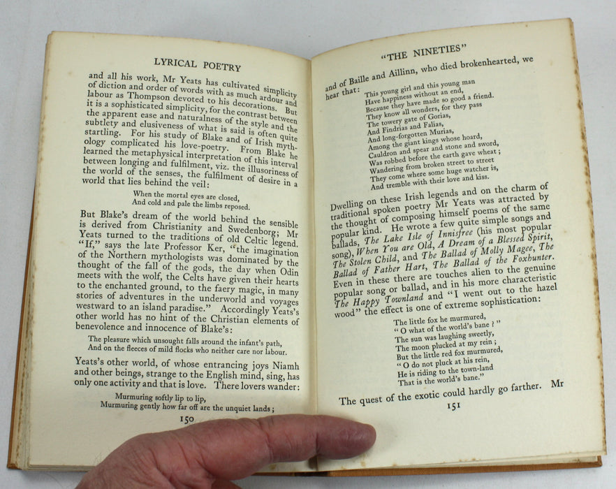 Lyrical Poetry from Blake to Hardy, by H. J. C. Grierson, signed and inscribed, 1928