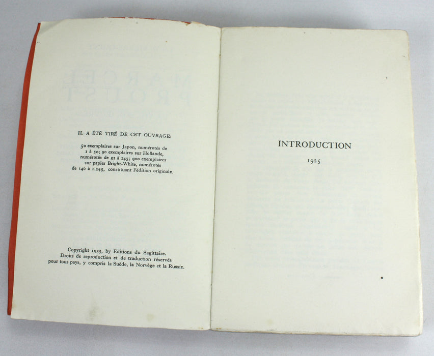 Marcel Proust; Sa Vie, Son Oeuvre, Leon Pierre-Quint, 1935