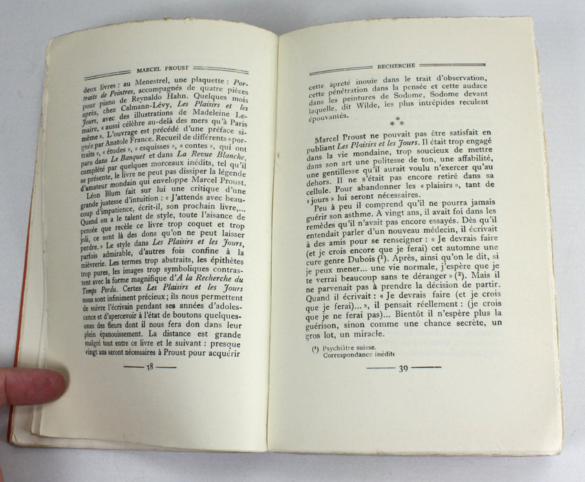 Marcel Proust; Sa Vie, Son Oeuvre, Leon Pierre-Quint, 1935