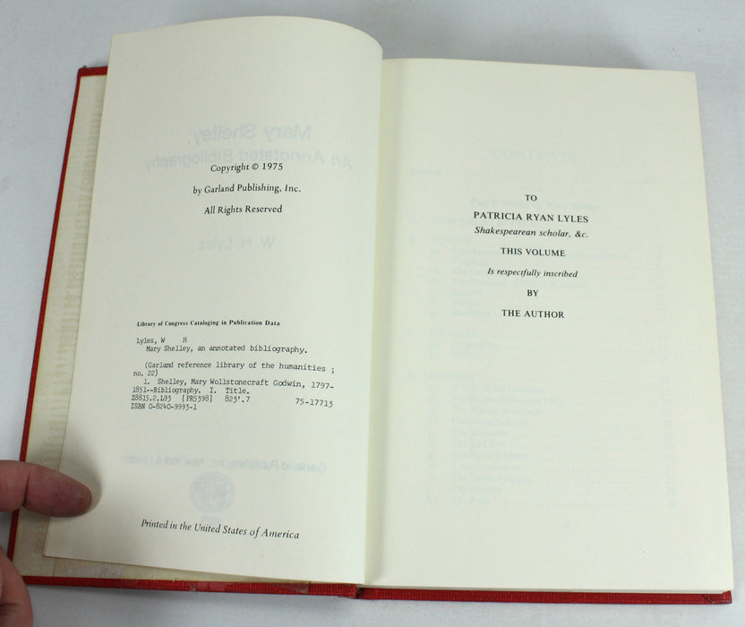 Mary Shelley: An Annotated Bibliography, W.H. Lyles, 1975