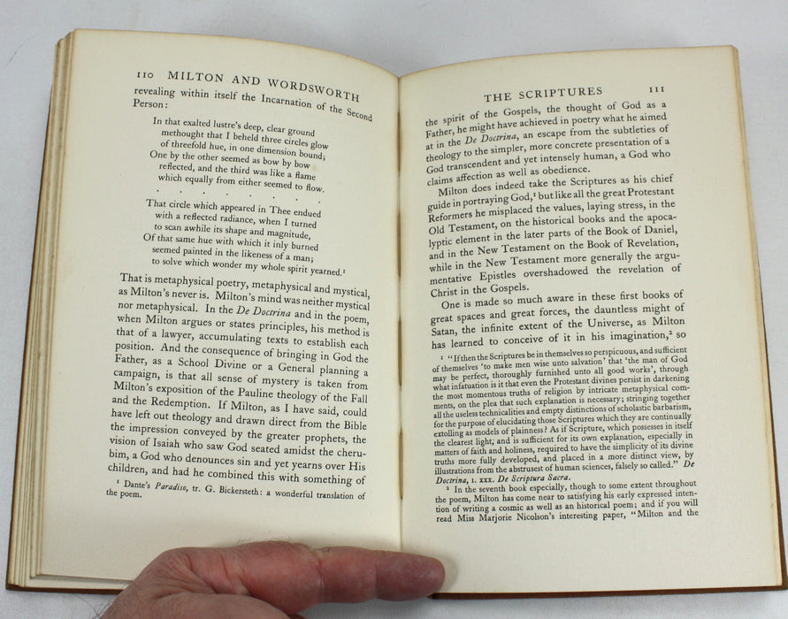 Milton & Wordsworth, Poets and Prophets, by Sir Herbert J. C. Grierson, signed, 1937