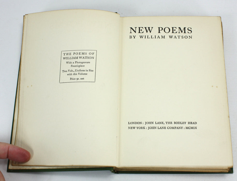 New Poems by William Watson, 1909