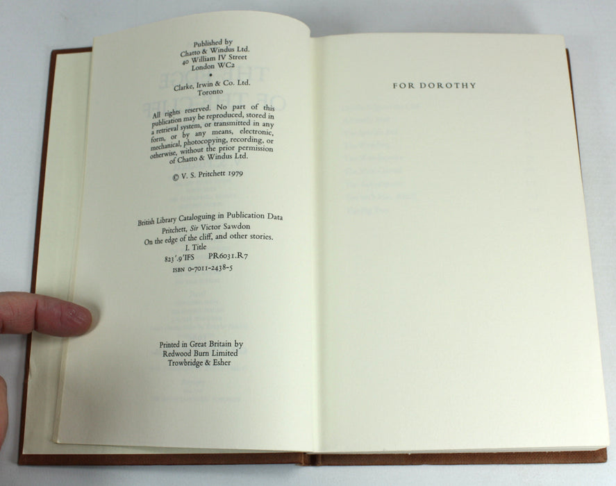 On the Edge of the Cliff and Other Stories, by V.S. Pritchett, 1980