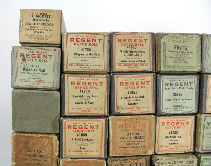 Vintage Original Pianola Music Rolls, Universal Song Rolls - Large Choice