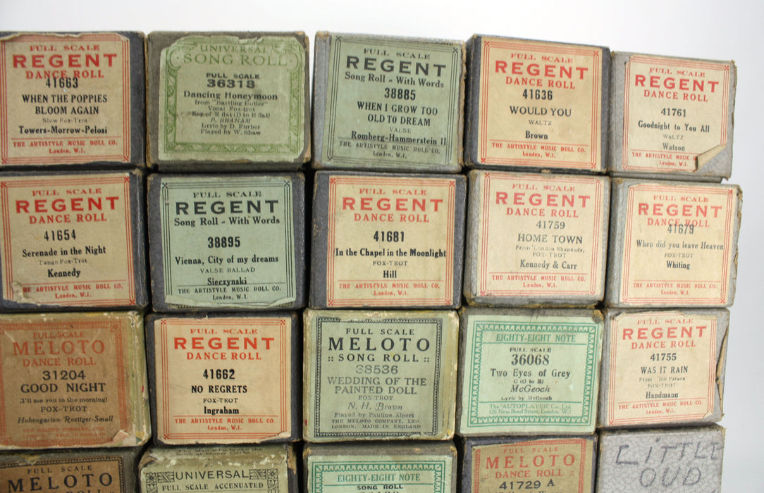 Vintage Original Pianola Music Rolls, Universal Song Rolls - Large Choice