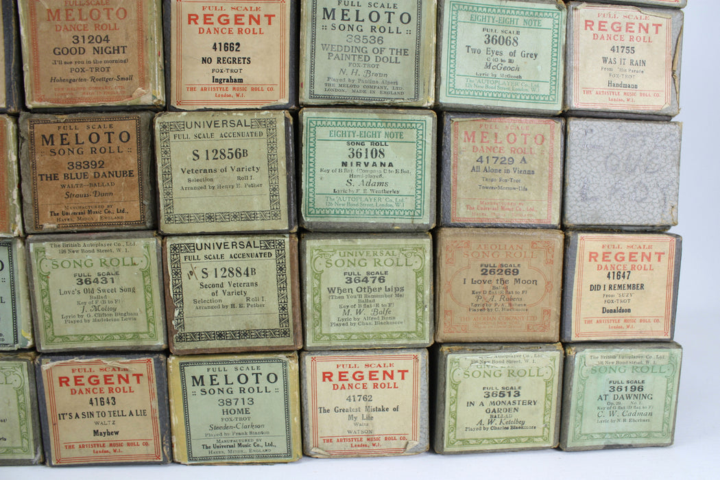 Vintage Original Pianola Music Rolls, Universal Song Rolls - Large Choice