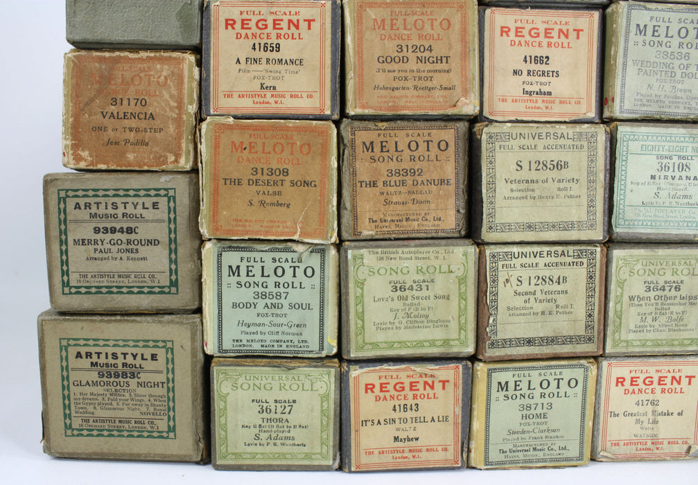 Vintage Original Pianola Music Rolls, Universal Song Rolls - Large Choice