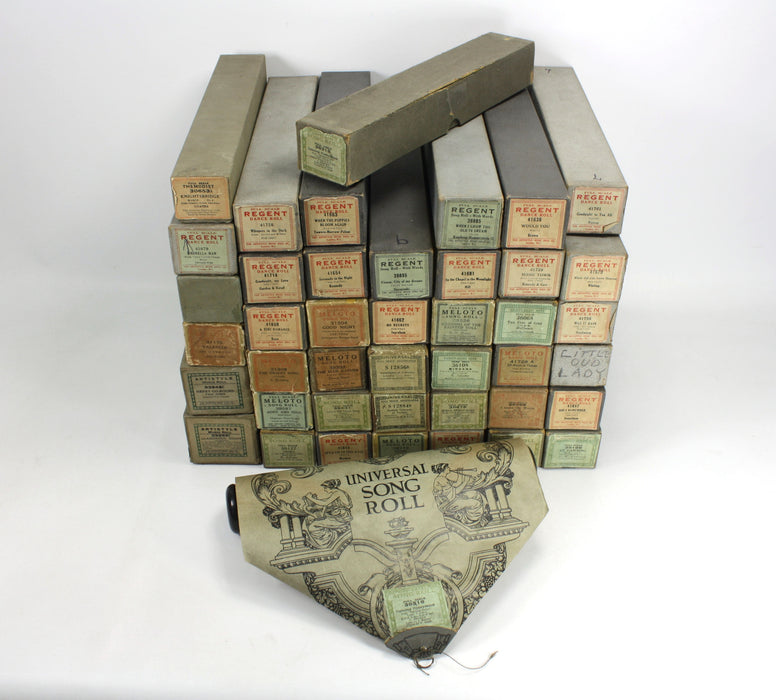 Vintage Original Pianola Music Rolls, Universal Song Rolls - Large Choice