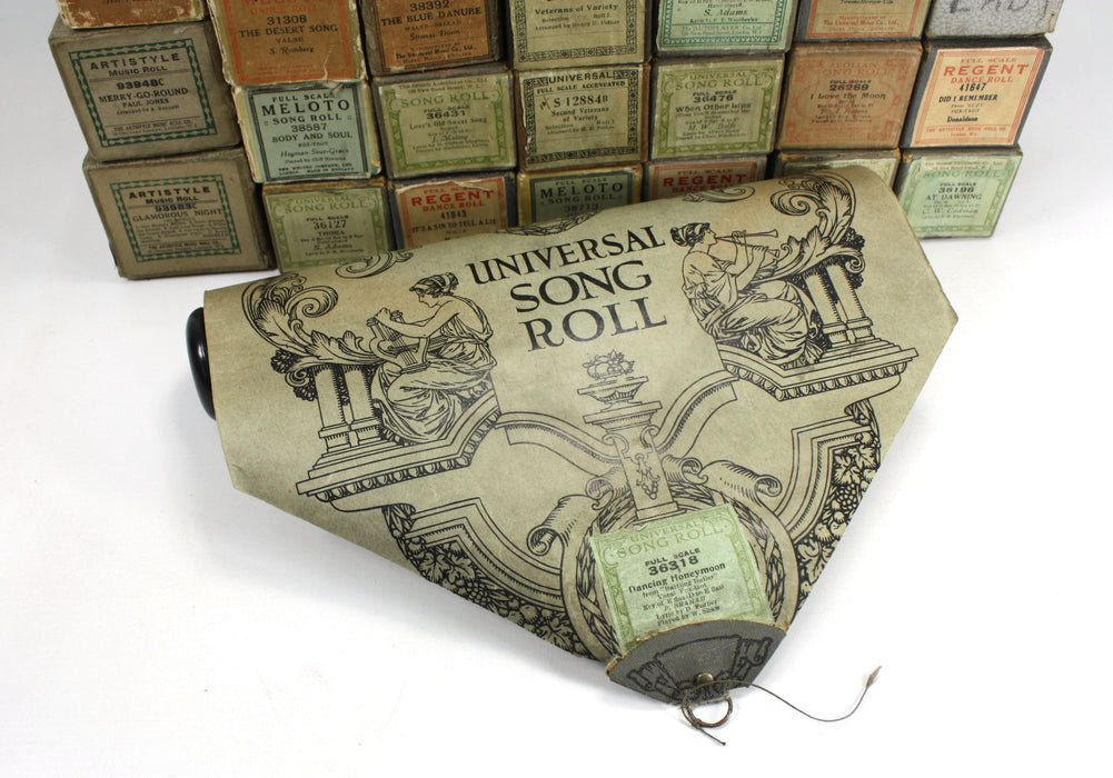 Vintage Original Pianola Music Rolls, Universal Song Rolls - Large Choice
