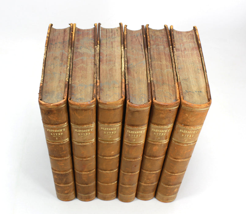 Plutarch's Lives, 6 Volume Set complete, John & William Langhorne, 1813
