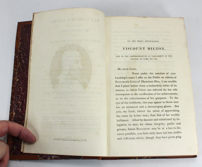 Plutarch's Lives, 6 Volume Set complete, John & William Langhorne, 1813