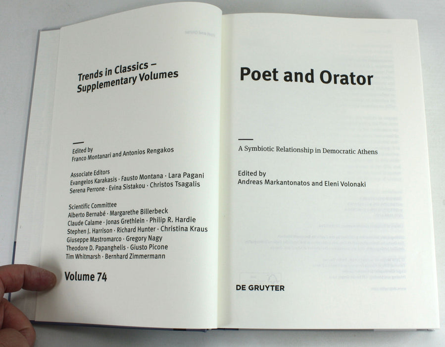 Poet and Orator, Andreas Markantonatos and Eleni Volonaki, De Gruyter, 2019