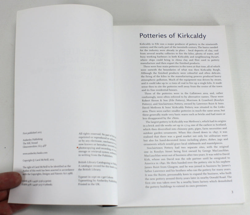 Potteries of Kirkcaldy; The Home of Wemyss Ware, by Carol McNeil, 2015