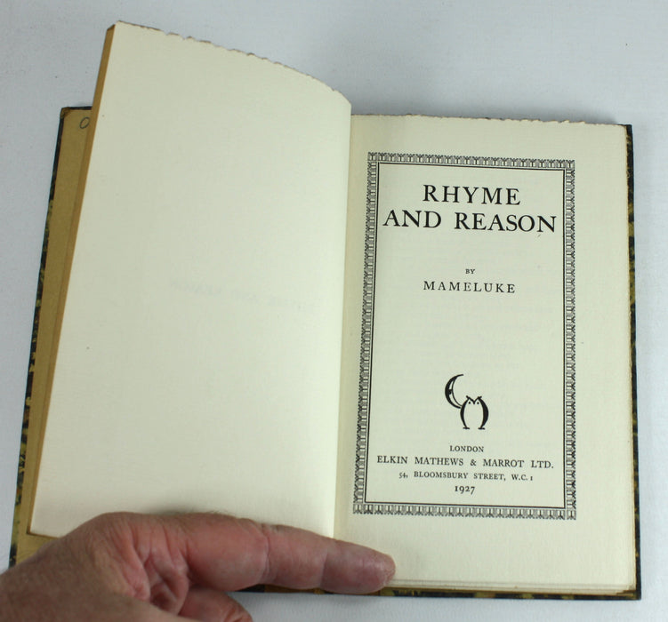 Rhyme and Reason by Mameluke, 1927