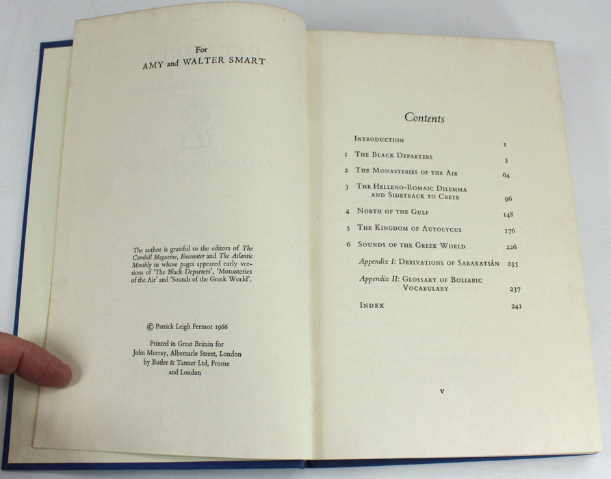 Roumeli; Travels in Northern Greece by Patrick Leigh Fermor, 1966