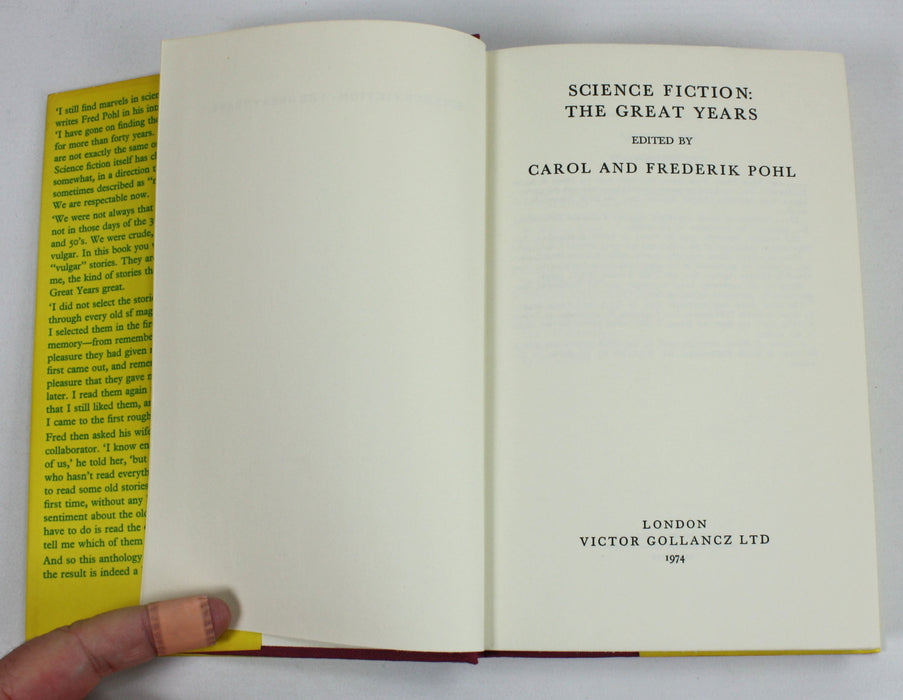 Science Fiction: The Great Years, Carol & Frederik Pohl, 1974