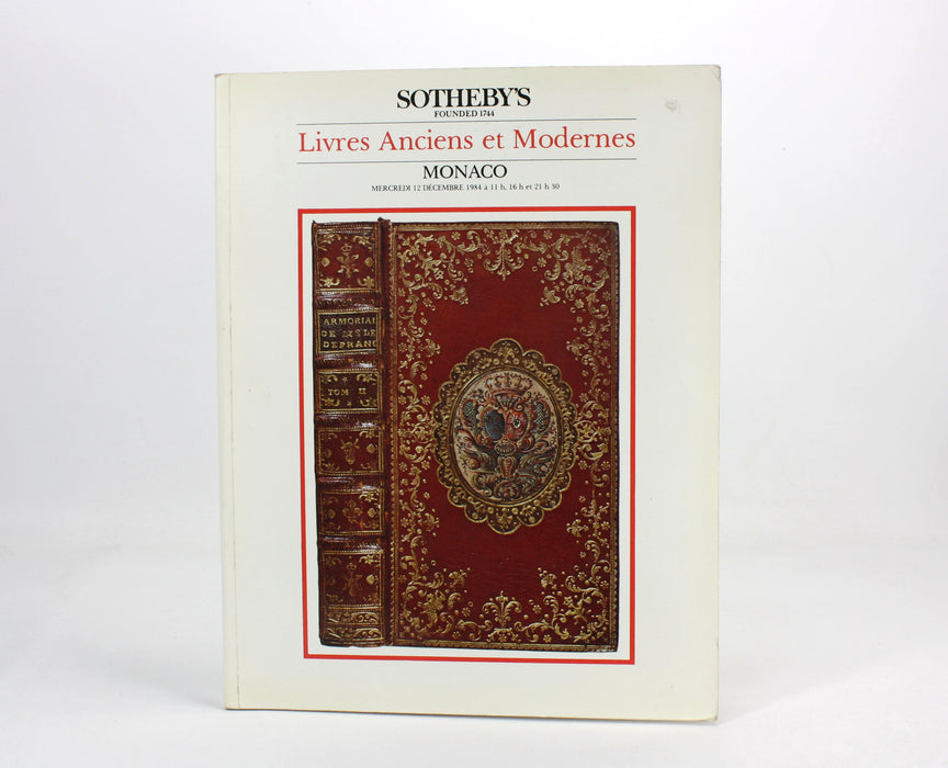 Sotheby's Livres Anciens et Modernes, Monaco, Dec 1984, auction catalogue