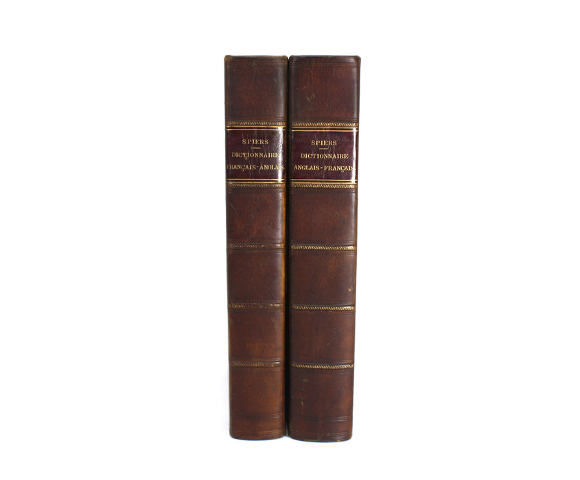 Spiers Dictionnaire Francais-Anglais, 1863 & Anglais-Francais, 1864. 2 Volume Set