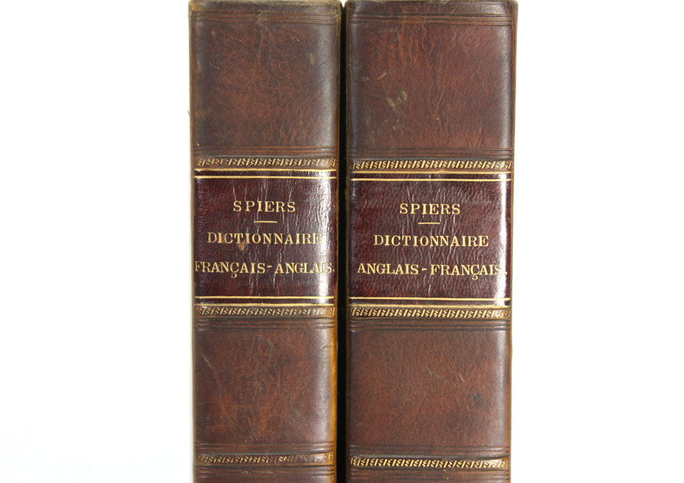Spiers Dictionnaire Francais-Anglais, 1863 & Anglais-Francais, 1864. 2 Volume Set