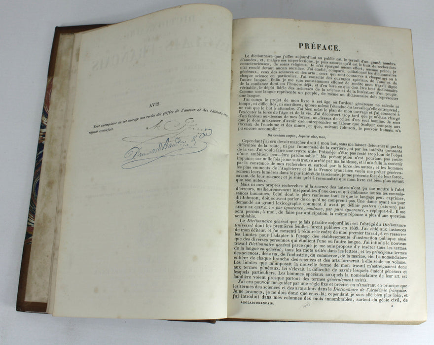 Spiers Dictionnaire Francais-Anglais, 1863 & Anglais-Francais, 1864. 2 Volume Set
