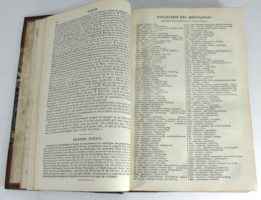Spiers Dictionnaire Francais-Anglais, 1863 & Anglais-Francais, 1864. 2 Volume Set