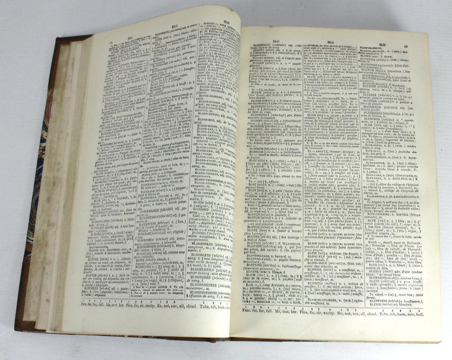 Spiers Dictionnaire Francais-Anglais, 1863 & Anglais-Francais, 1864. 2 Volume Set