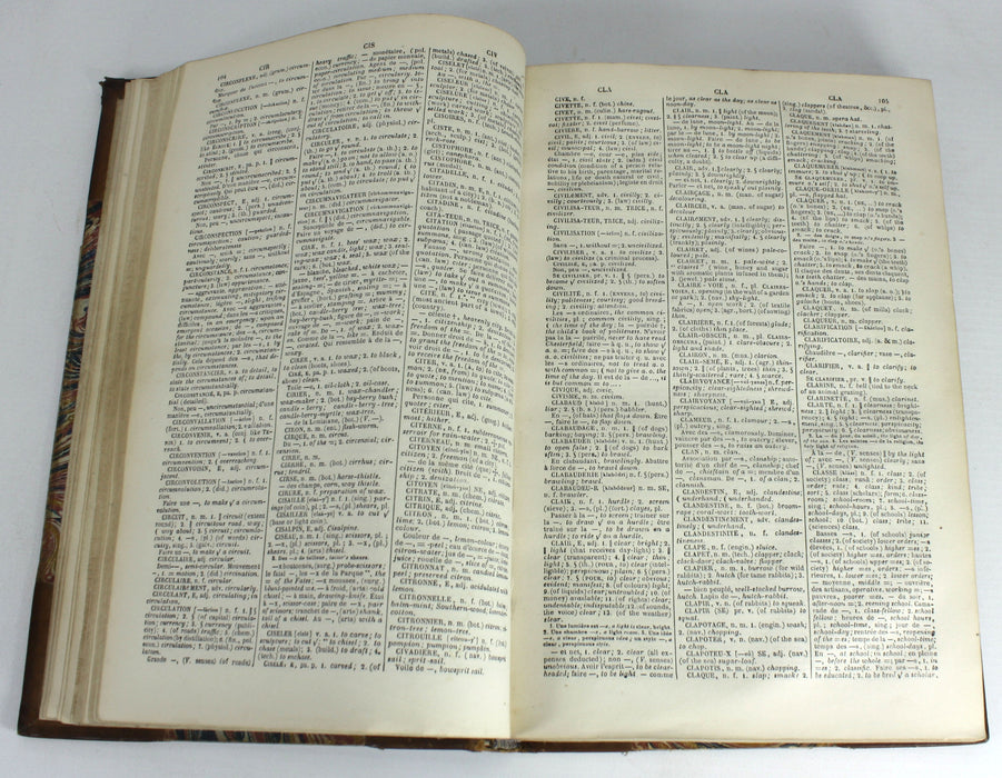 Spiers Dictionnaire Francais-Anglais, 1863 & Anglais-Francais, 1864. 2 Volume Set
