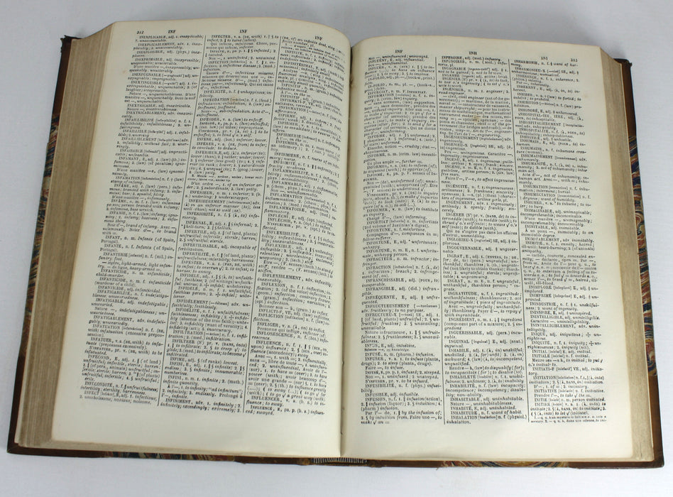 Spiers Dictionnaire Francais-Anglais, 1863 & Anglais-Francais, 1864. 2 Volume Set