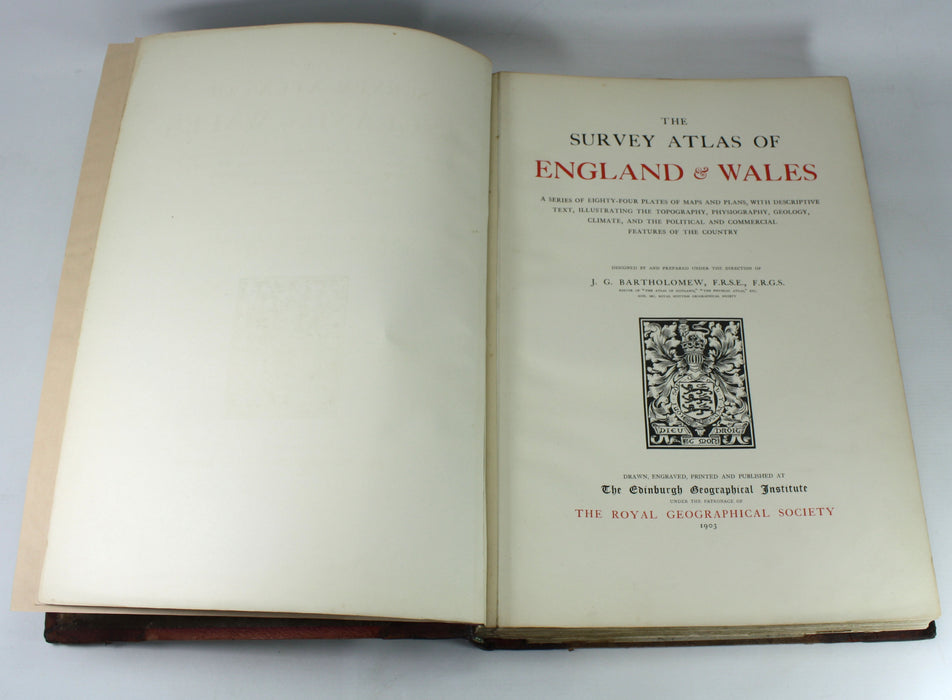 The Survey Atlas of England & Wales, Bartholomew 1903