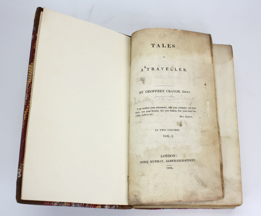 Tales of a Traveller, Geoffrey Crayon, Washington Irving, 1824