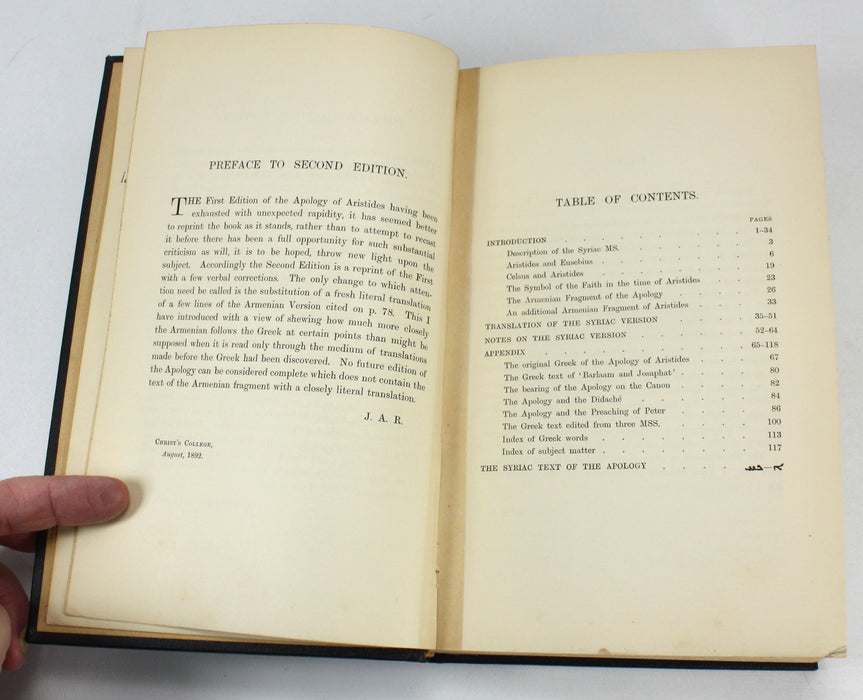 Texts and Studies; Contributions to Biblical and Patristic Literature; Aristides, Euthalius, Clement; 1893-1899