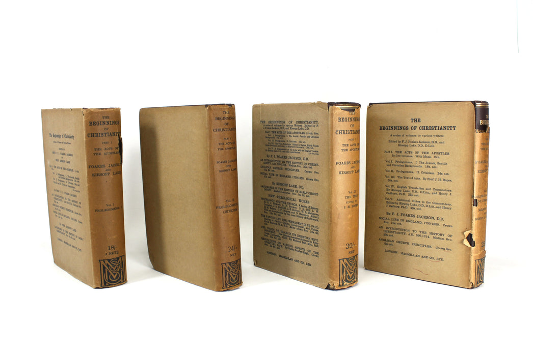 The Beginnings of Christianity; Part I; The Acts of the Apostles, F. Jackson and K. Lake, 4 volume set, 1920-1933