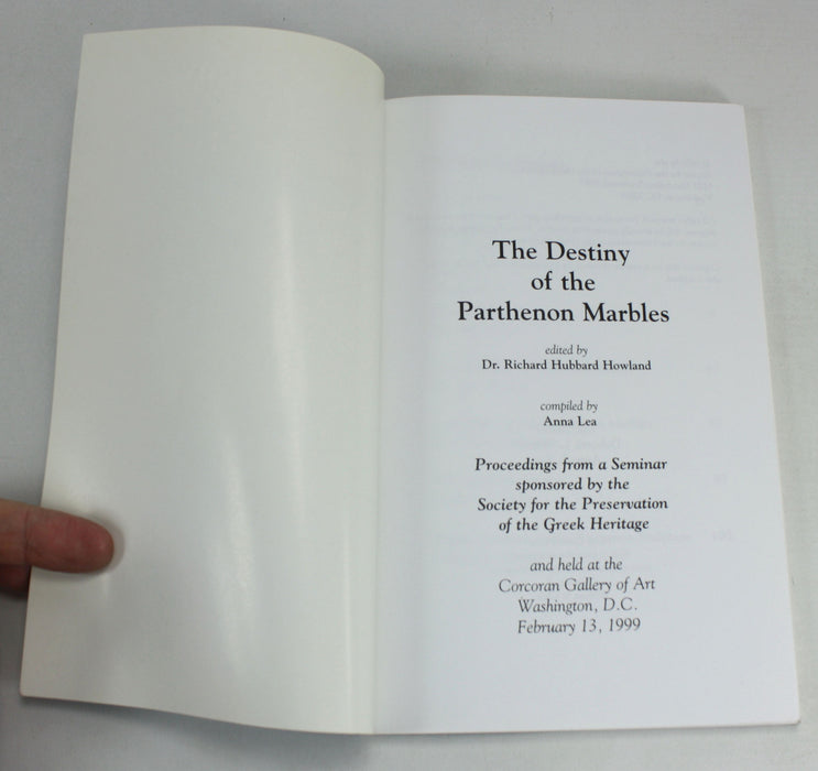 The Destiny of the Parthenon Marbles, Society for the Preservation of the Greek Heritage, 2000