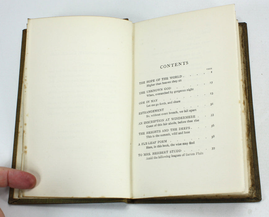 The Hope of the World and Other Poems by William Watson, 1898
