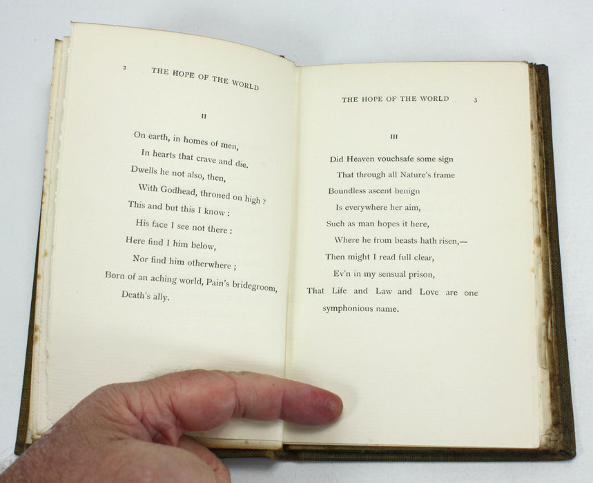 The Hope of the World and Other Poems by William Watson, 1898