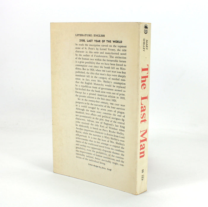 The Last Man, by Mary Shelley, Hugh J Luke, Nebraska, 1965