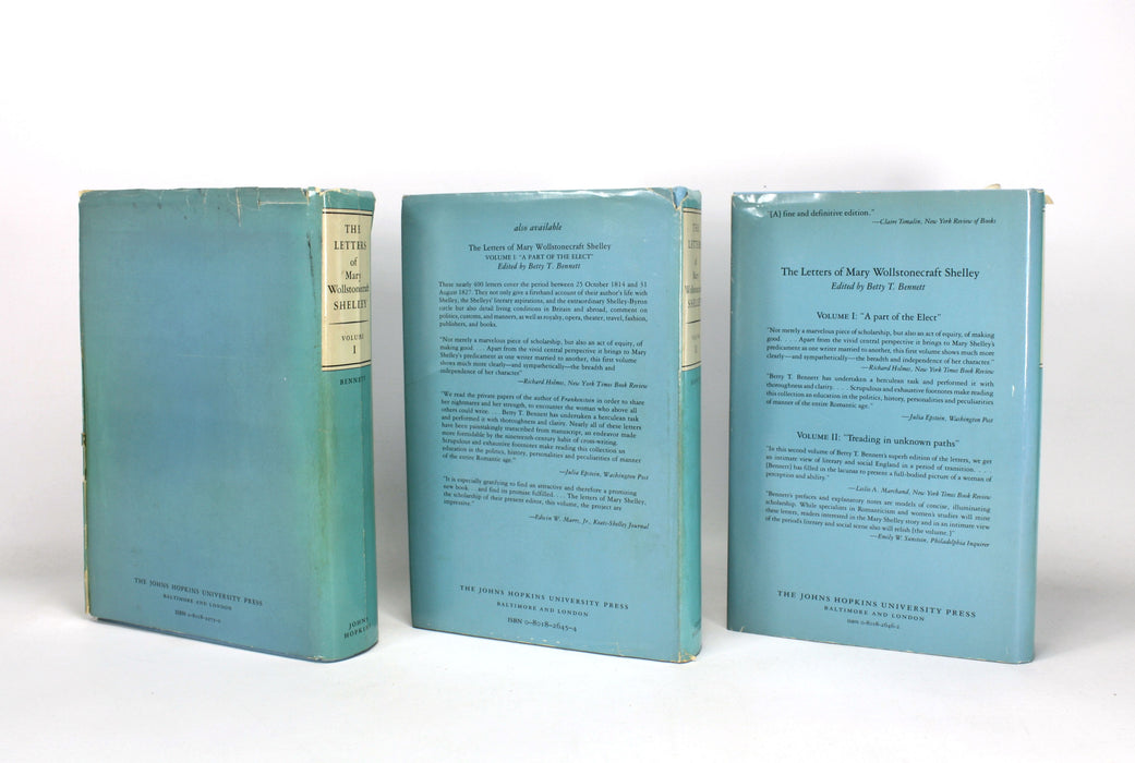 The Letters of Mary Wollstonecraft Shelley, 3 Vols, Betty T. Bennett, 1980