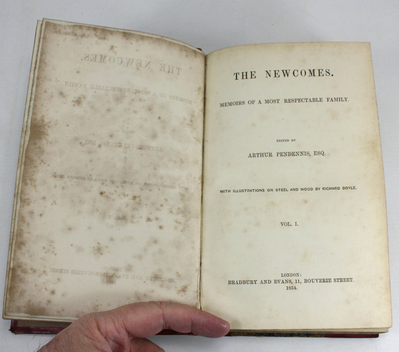 The Newcombes, A. Pendennis (William Makepeace Thackeray), 1854 & 1855, 2 Volume Set