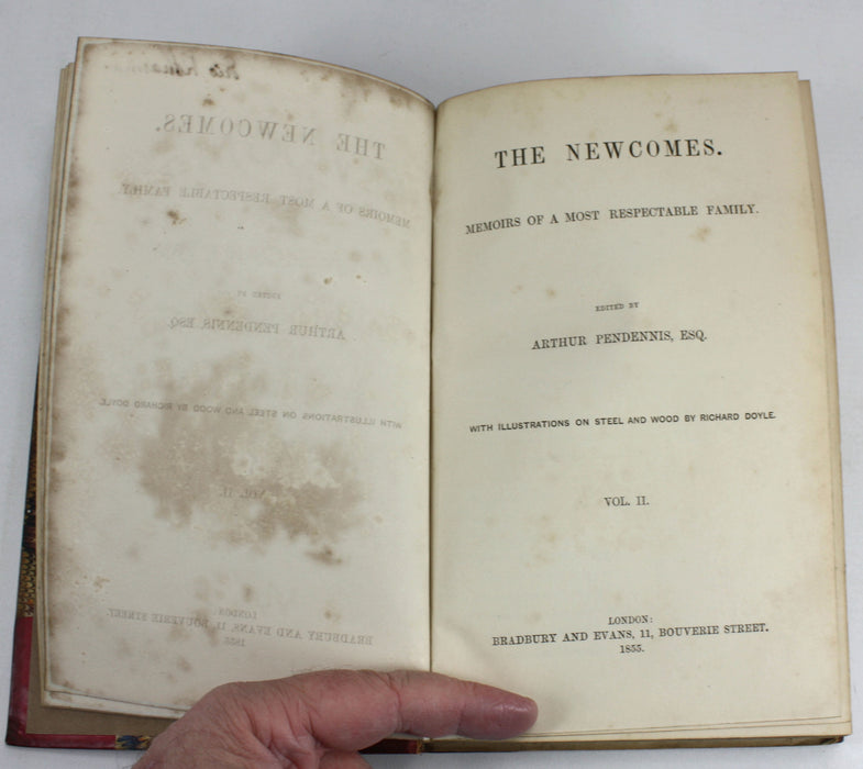 The Newcombes, A. Pendennis (William Makepeace Thackeray), 1854 & 1855, 2 Volume Set