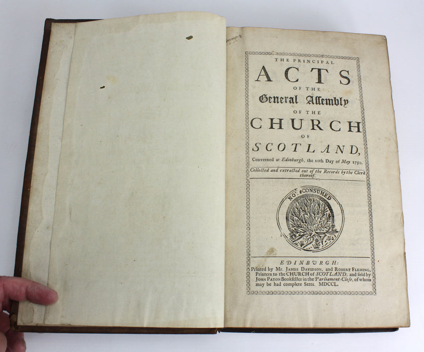 The Principal Acts of the General Assembly of the Church of Scotland, 1750-1792. 2 Vols.