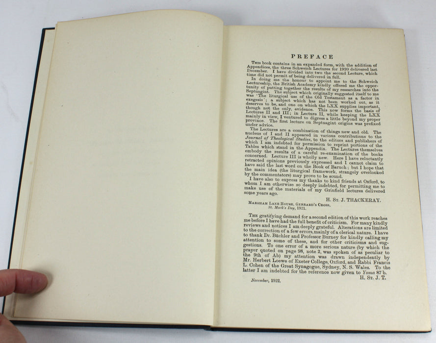 The Septuagint and Jewish Worship, H. St. John Thackeray, The Schweich Lectures, 1923