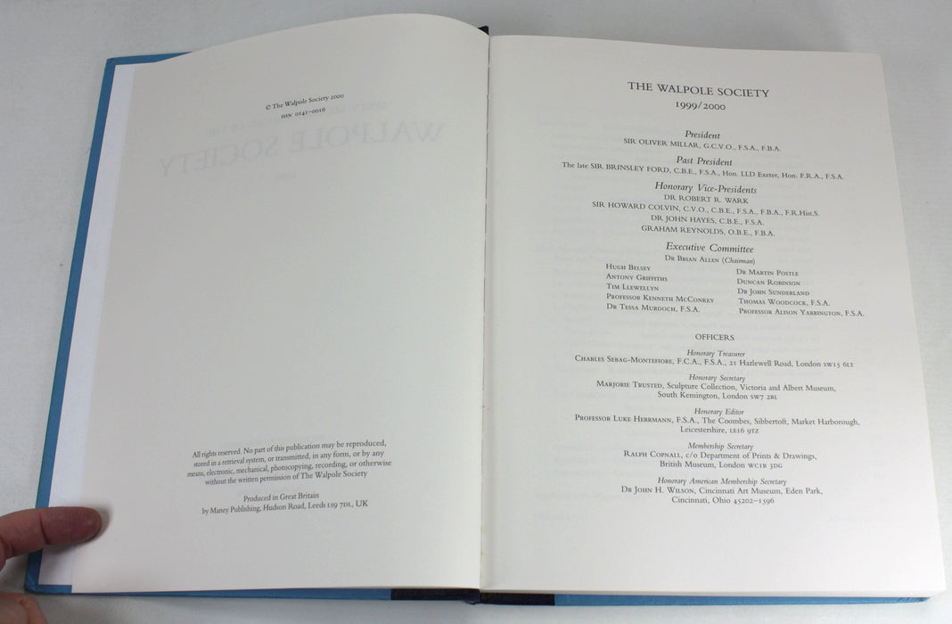 The Sixty-Second Volume of the Walpole Society, 2000