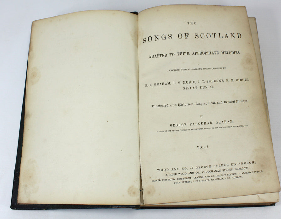 The Songs of Scotland, George Farquhar Graham, Music Book - 3 Volumes bound as one, Victorian era. Book NM2.