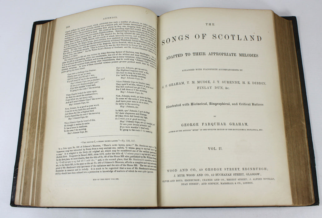 The Songs of Scotland, George Farquhar Graham, Music Book - 3 Volumes bound as one, Victorian era. Book NM2.