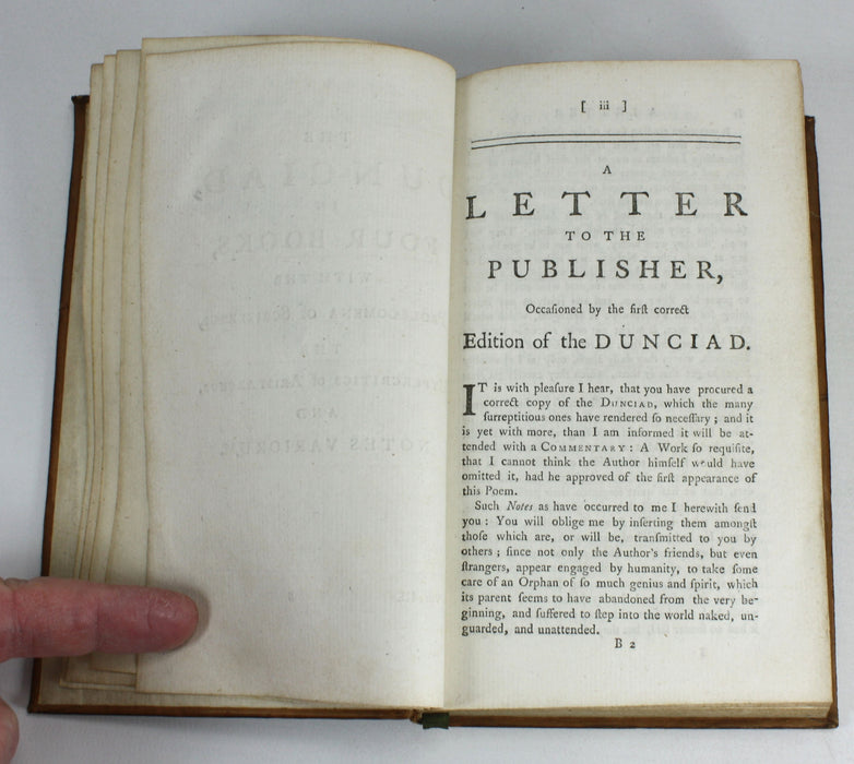 The Works of Alexander Pope, Esq, Volume III, containing the Dunciad, in Four Books, 1764